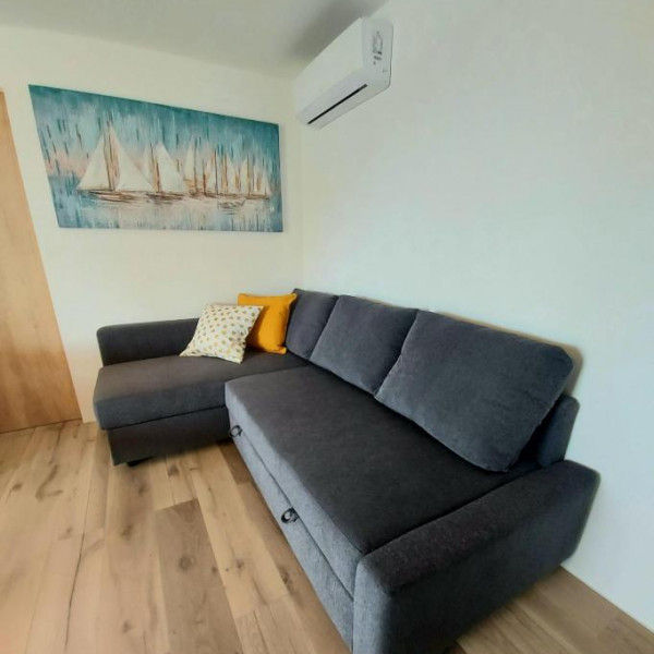 Living room, Mobile homes beach Jazina, Travel agency Charly, Murter, Dalmatia, Croatia Betina