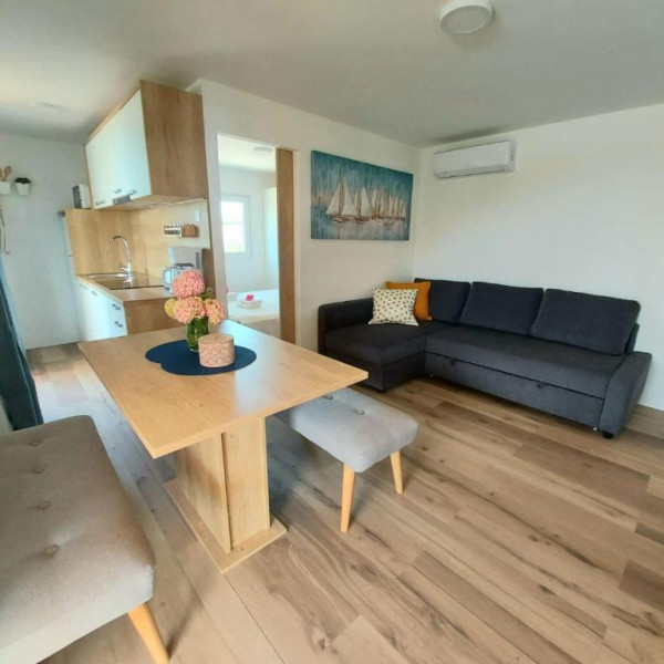 Living room, Mobile homes beach Jazina, Travel agency Charly, Murter, Dalmatia, Croatia Betina
