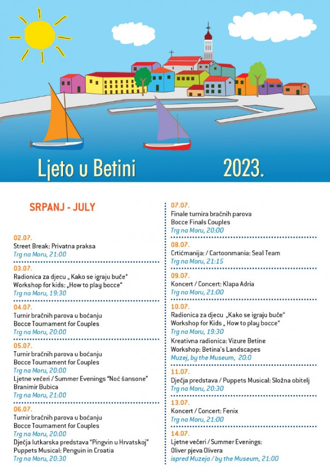 SUMMER 2023, Travel agency Charly, Murter, Dalmatia, Croatia Betina